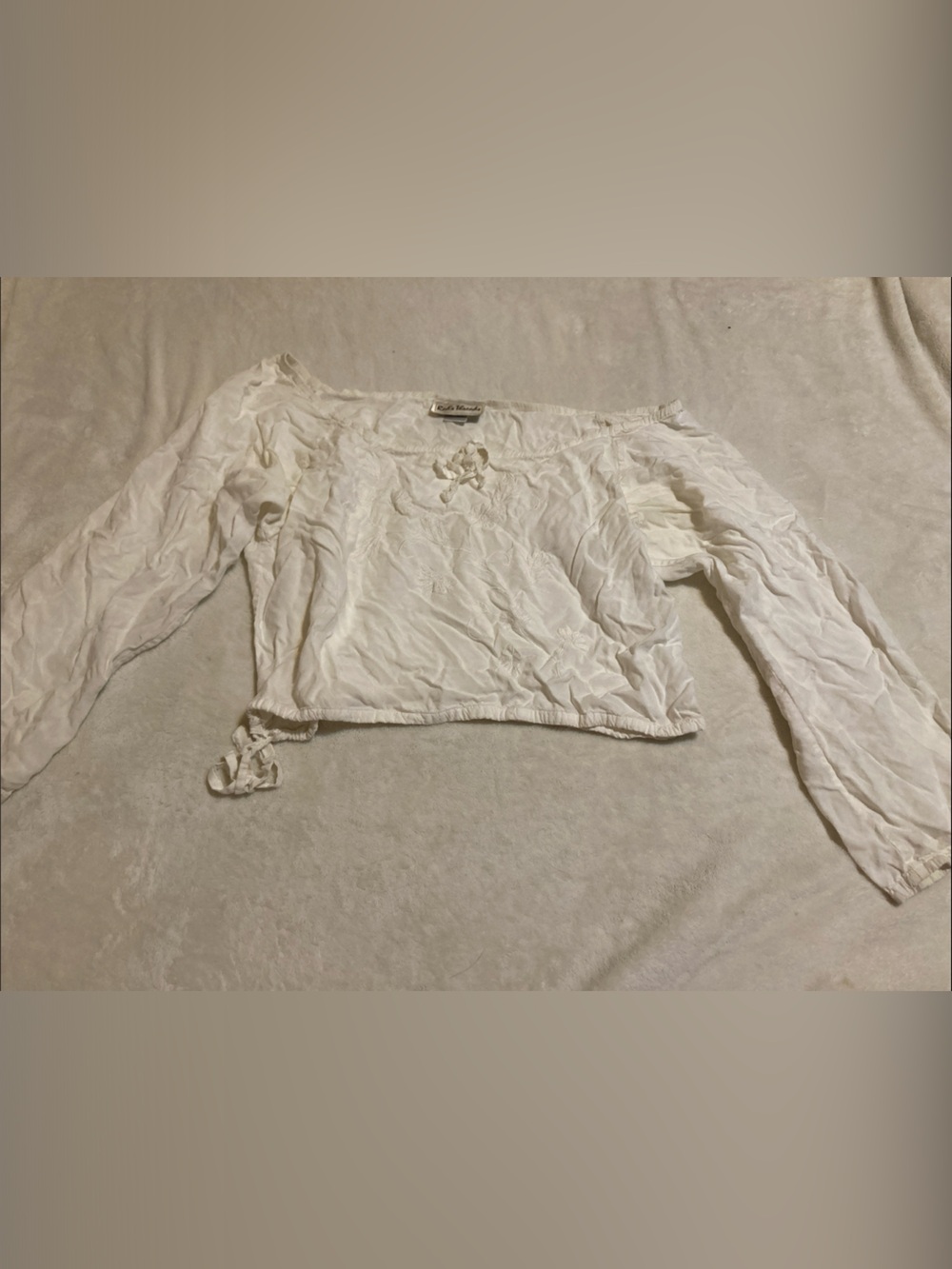 White Long Sleeve Peasant Blouse